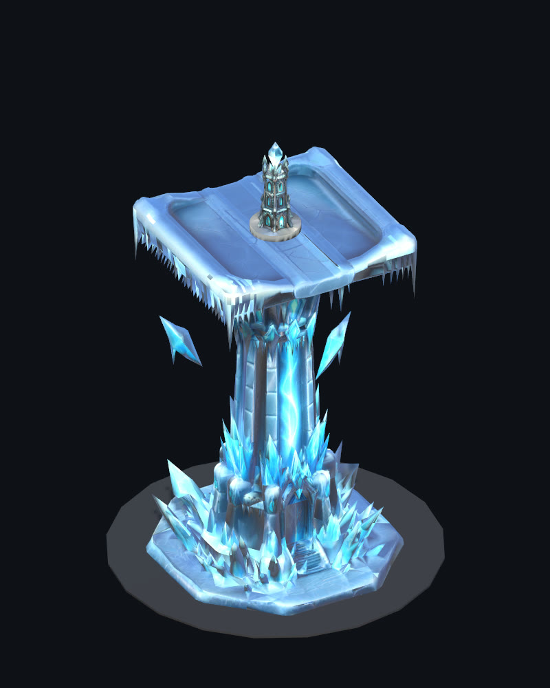 Frost tower with an ice emitter
