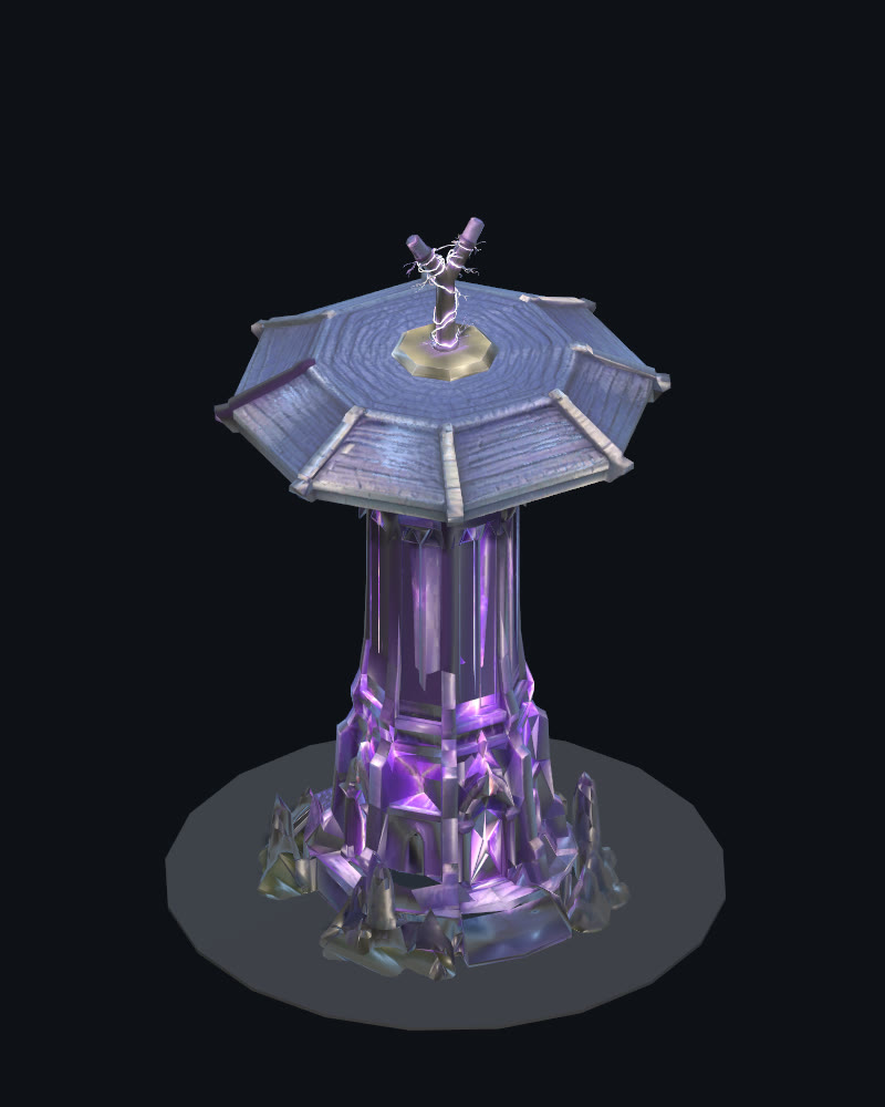 Storm tower with a forked lightning rod